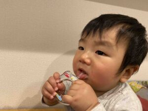 赤ちゃん用歯ブラシHAMIKOで歯磨きはじめました